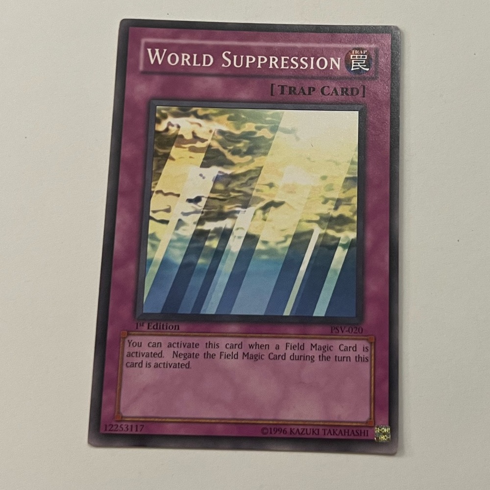 Yu-Gi-Oh 1st Edition World Suppression Card